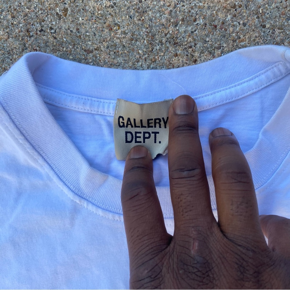Gallery Dept White Tee with Colorful Logo - Picture 6 of 6
